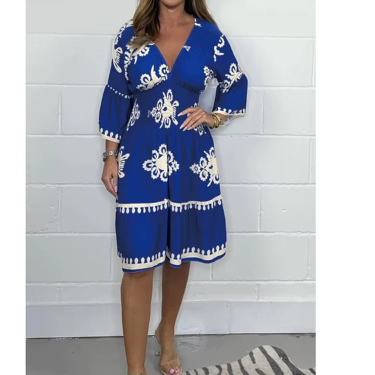 Elegant V-Neck Midi Dress