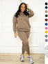 Drop Shoulder Sweatshirt & Elastic Waist Pants Set