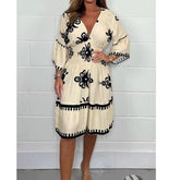 Elegant V-Neck Midi Dress