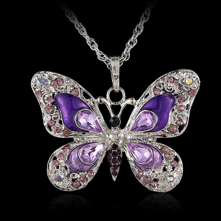Vikakiooze Mothers Day Gifts, Butterfly Necklace, Opal Jewelry Pendant Necklaces for Women, Silver Necklaces Gift for Women,Gift for Birthday Valentine&